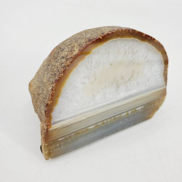 Vintage Natural Agate Specimen Stone Round Desk Paperweight Display Paper Weight - Picture 2 of 11